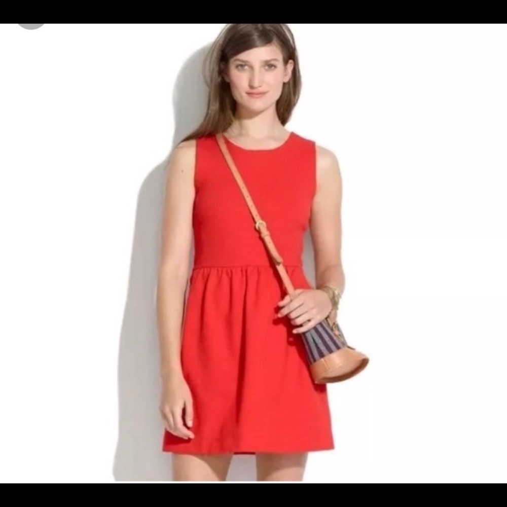 Madewell Orange Fit and Flare Dress. Size Small.
